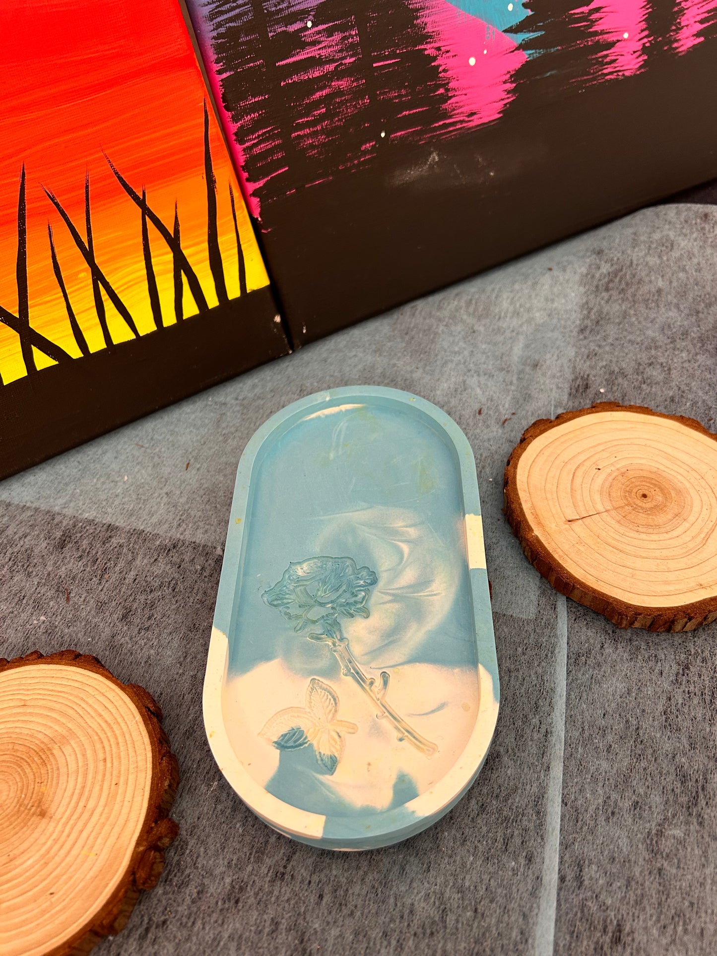 Tablet M mit einem Rosen Muster - H=18 B= 9,3cm T= 1,5cm