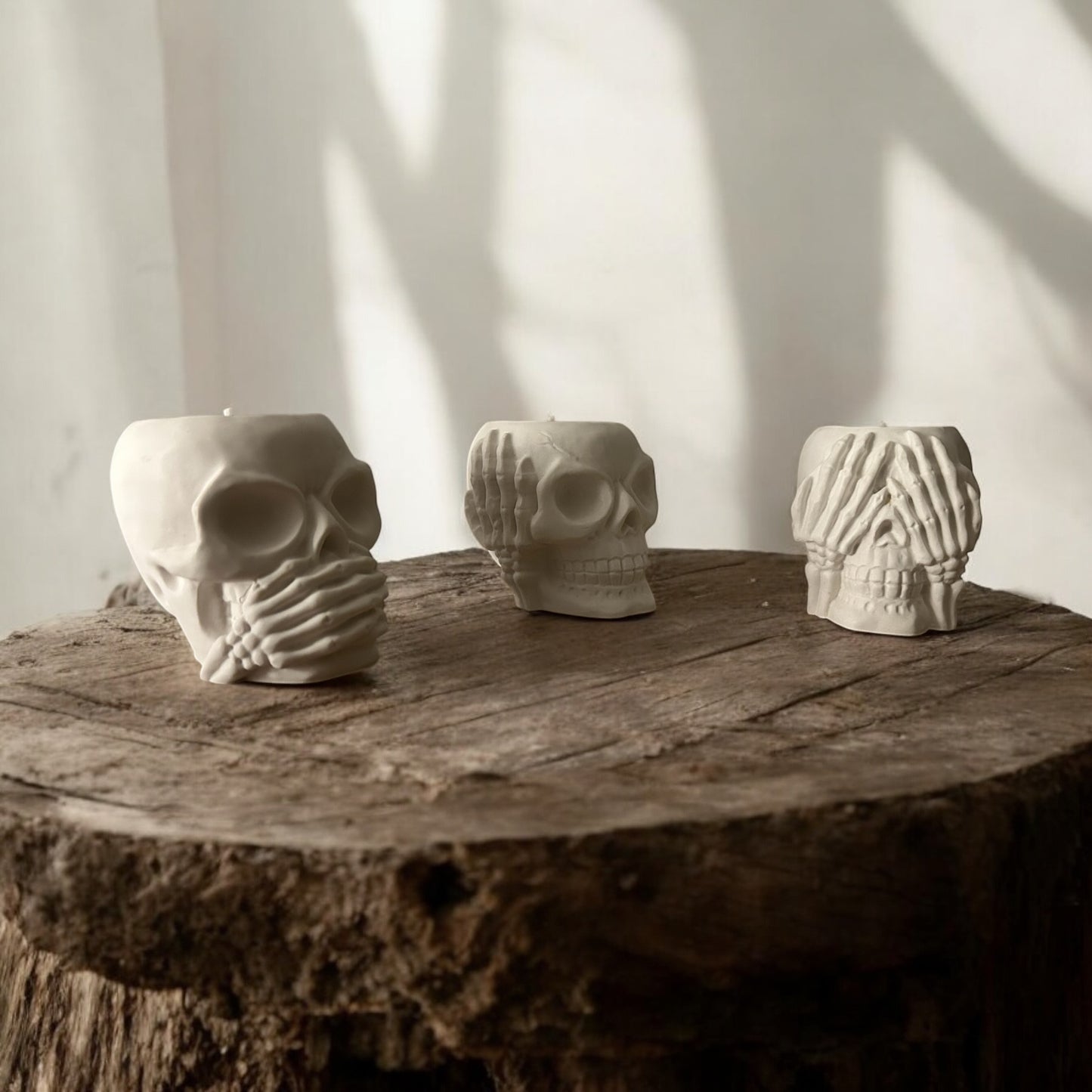 Totenkopf 3er Set als Behälter Kerzen oder kleiner Blumentopf usw.