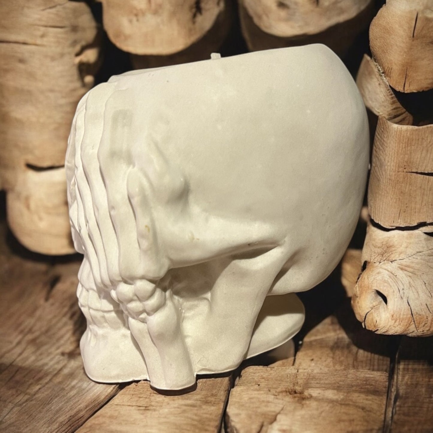 Totenkopf 3er Set als Behälter Kerzen oder kleiner Blumentopf usw.
